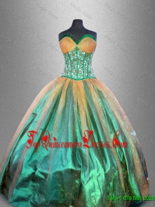 Discount Beaded Multi Color Quinceanera Gowns in Multi Color for 2016