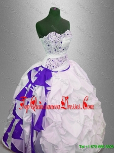 Fashionable Beaded and Pick Ups Quinceanera Gowns in Multi Color
