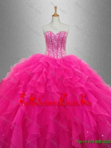 Popular Sweetheart Quinceanera Dresses with Beading and Ruffles for 2016