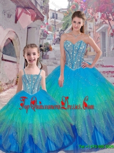 Classical Beaded Ball Gown Macthing Sister Dresses with Sweetheart