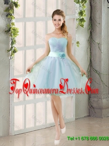 Custom Made A Line Strapless Dama Dresses with Ruching