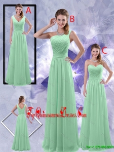 Perfect Zipper up Ruched Dama Dresses in Apple Green