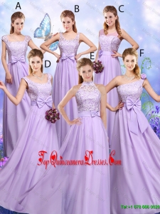 Popular Laced and Bowknot Dama Dresses with Empire