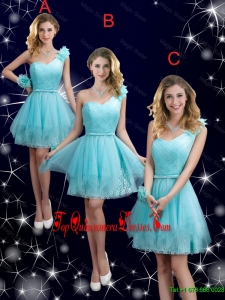 Beautiful Mini Length Dama Dresses with One Shoulder