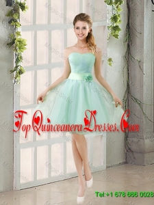 2016 Summer A Line Strapless Ruching Dama Dresses in Tulle