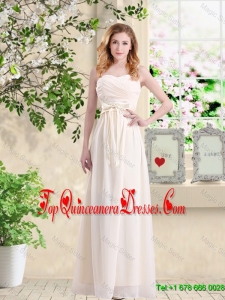 Classical Lace Up Sweetheart Dama Dresses with Bowknot