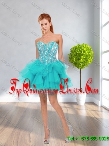 Latest Ball Gown Sweetheart Beaded Dama Dresses in Multi Color