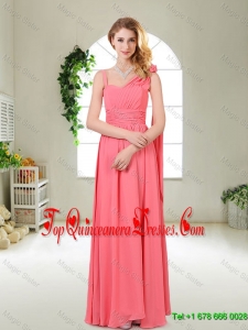 Luxurious Asymmetrical Dama Dresses in Watermelon Red