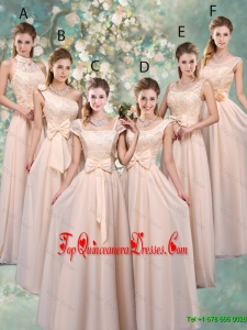 Luxurious Champagne Dama Dresses with Lace and Bowknot