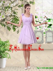 Suitable A Line Straps Dama Dresses with Hand Made Flowers