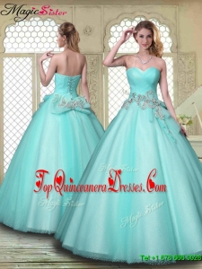 New Style Beading Sweetheart Quinceanera Dresses in Aqua Blue