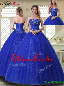 2016 Fall Pretty Ball Gown Sweetheart Quinceanera Dresses in Royal Blue