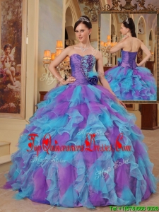2016 Perfect Multi Color Ball Gown Sweetheart Quinceanera Dresses