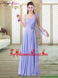 2016 Beautiful One Shoulder Floor Length Fashionable Damas Dresses for Spring