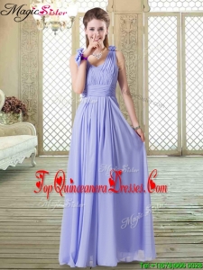 Romantic Empire Straps Fashionable Damas Dresses in Lavender