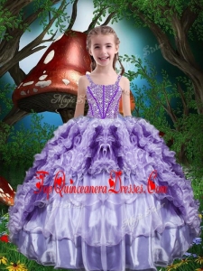 Luxurious Ball Gown Beading and Ruffles New Arrival Kid Pageant Dresses for 2016