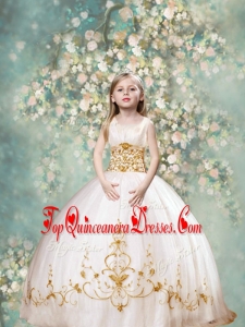 Perfect Ball Gown Scoop Mini Quinceanera Dresses in White and Gold