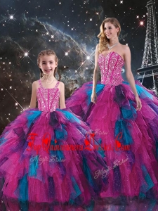 New Style Sweetheart Beading Princesita With Quinceanera Dresses in Multi Color