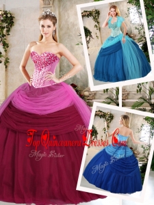 Pretty Ball Gown Beading Quinceanera Dresses for 2016