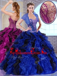 Super Hot Ball Gown Appliques and Ruffles Quinceanera Dresses for Fall