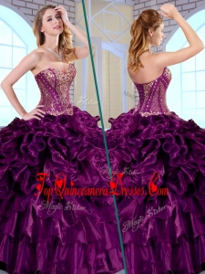 Gorgeous Ball Gown Sweetheart Ruffles and Appliques Quinceanera Gowns