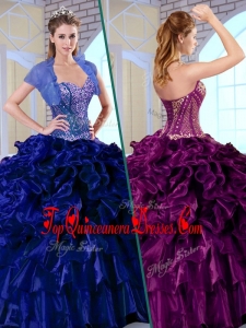 Modern Ball Gown Sweetheart Quinceanera Dresses with Ruffles and Appliques
