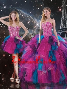 2016 Sweet Sweetheart Detachable Quinceanera Skirts with Beading
