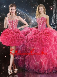 Luxurious Sweetheart Detachable Quinceanera Skirts with Beading for Fall