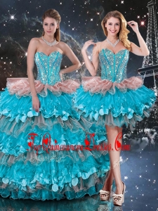 2016 Luxurious Detachable Sweetheart Ruffled Layers Quinceanera Skirts