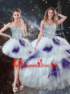 Luxurious Sweetheart Detachable Quinceanera Skirts with Ruffled Layers for 2016