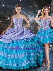 Luxurious Sweetheart Pretty Quinceanera Dresses with Beading and Ruffled Layers