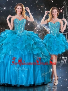 New Arrivals Detachable Quinceanera Skirts with Beading in Blue