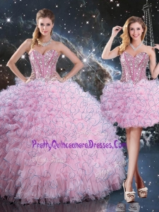 2016 Pretty Quinceanera Dresses with Beading and Ruffles