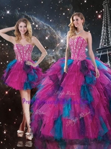 2016 Pretty Sweetheart Detachable Quinceanera Gowns with Beading