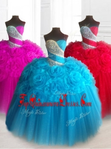 Elegant Real Photo Show Sweetheart Quinceanera Dresses with Beading and Hand Made Flowers