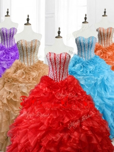 Hot Sale Real Photo Show Ball Gown Sweetheart Quinceanera Dresses with Beading