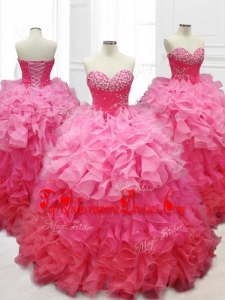 2016 Popular Real Photo Show Ball Gown Quinceanera Dresses with Beading and Ruffles
