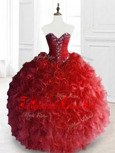 Real Photo Show Exquisite Ball Gown Sweet 16 Gowns with Beading and Ruffles