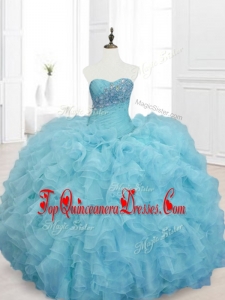 Cheap Real Photo Show Ball Gown Sweet 15 Dresses with Beading and Ruffles