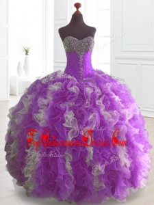 Elegant Multi Color Real Photo Show Sweet 16 Dresses with Beading and Ruffles
