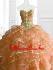 Latest Ball Gown Beading and Ruffles Sweet 16 Dresses for 2016