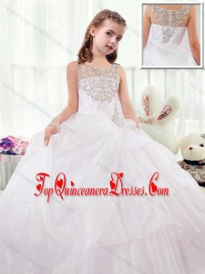 Beautiful Scoop White Little Girl Mini Quinceanera Dresses with Beading