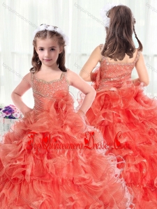 Fashionable Straps Little Girl Mini Quinceanera Dresses with Beading and Ruffles