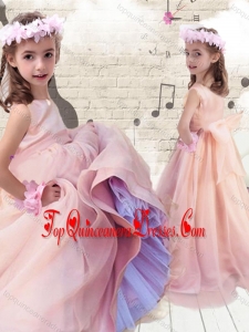 Pretty Ball Gown Peach Mini Quinceanera Dresses with Bowknot