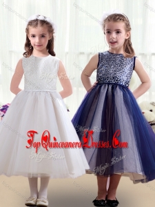 Sweet Scoop Ruching Tea Length Mini Quinceanera Dresses