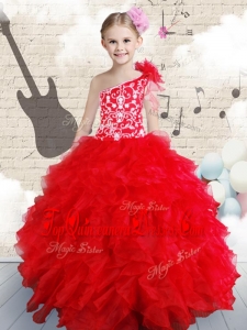 Popular Beading and Ruffles Mini Quinceanera Dresses in Red