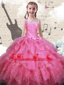 New Style Beading and Ruffles Mini Quinceanera Dresses in Watermelon