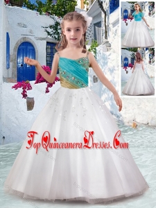 Best Ball Gown Flower Girl Mini Quinceanera Dresses with Appliques and Beading