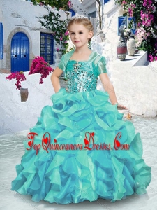 2016 Fashionable Ball Gown Little Girl Mini Quinceanera Dresses with Beading and Ruffles