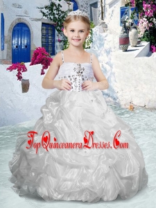 Beautiful Spaghetti Straps Flower Girl Mini Quinceanera Dresses with Beading and Bubles